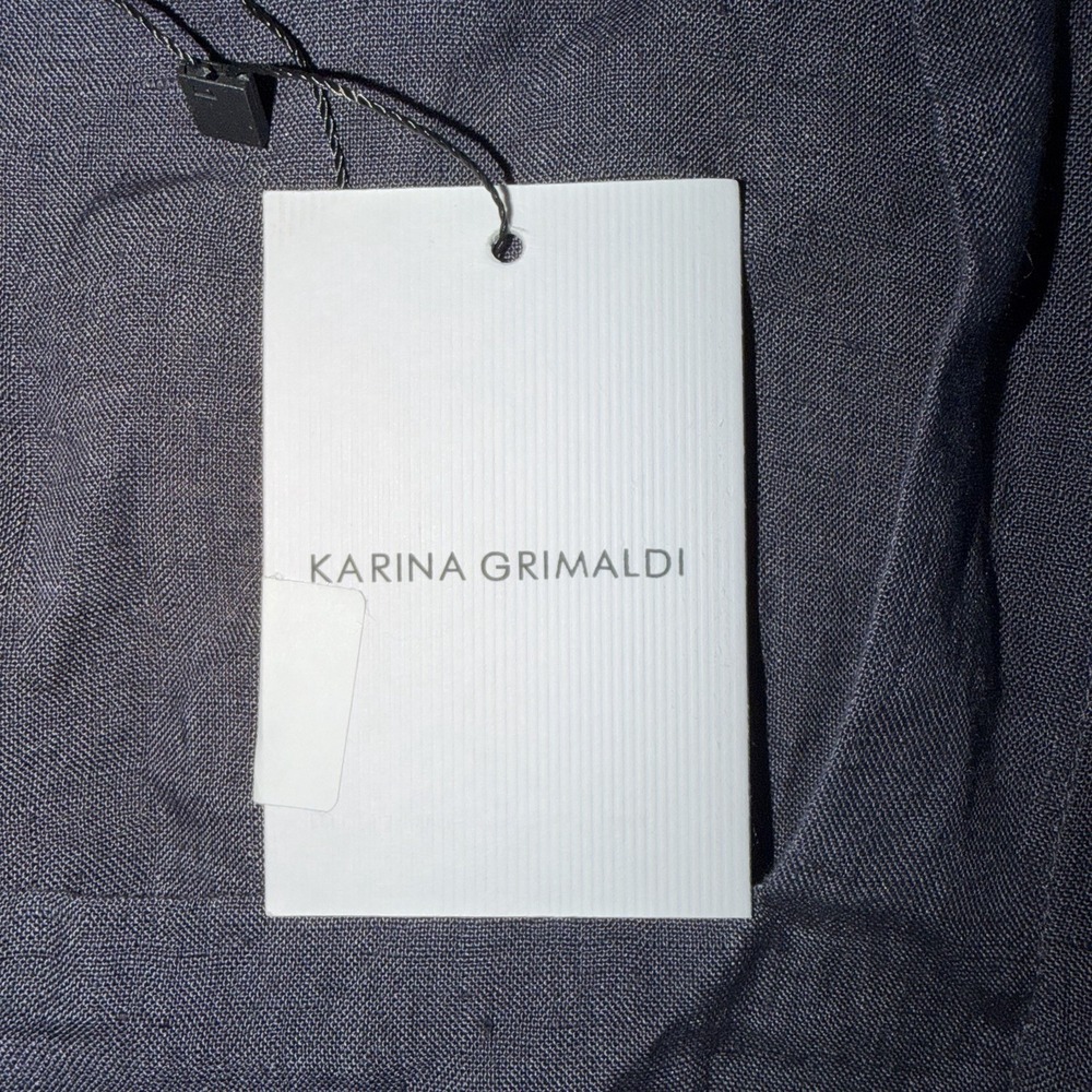 NEW Karina Grimaldi Pao Linen Button Up Top Navy Women's Size XS MSRP $92 - Picture 3 of 10